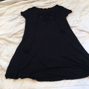 High low crisscross tie black dress. Worn once